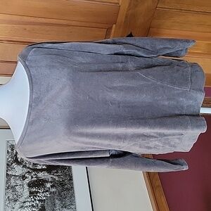 VS PLUSH & LUSH GREY VELOUR RELAXED FIT BATWING PULLOVER